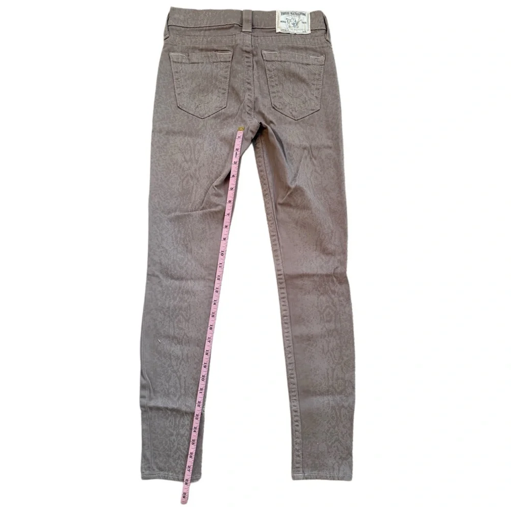 True Religion Gray Snake Print Skinny Jeans size 25
